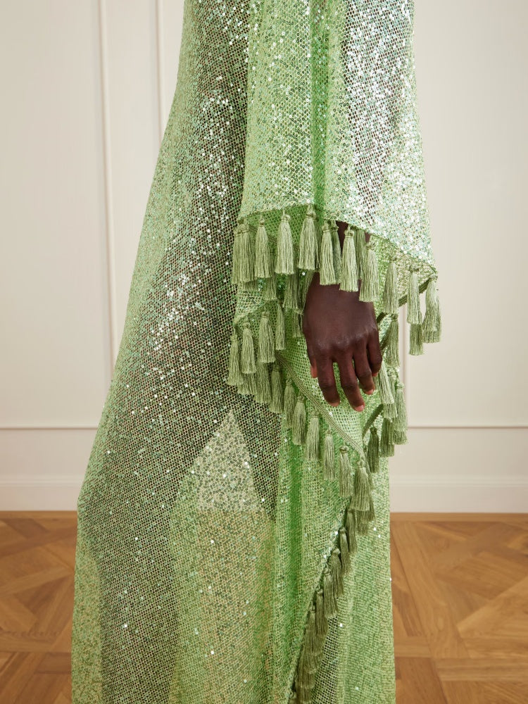 Sequin Fringe Glitter Kaftan