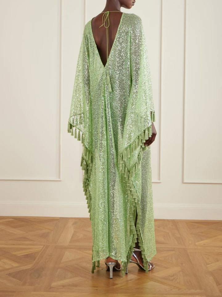 Sequin Fringe Glitter Kaftan
