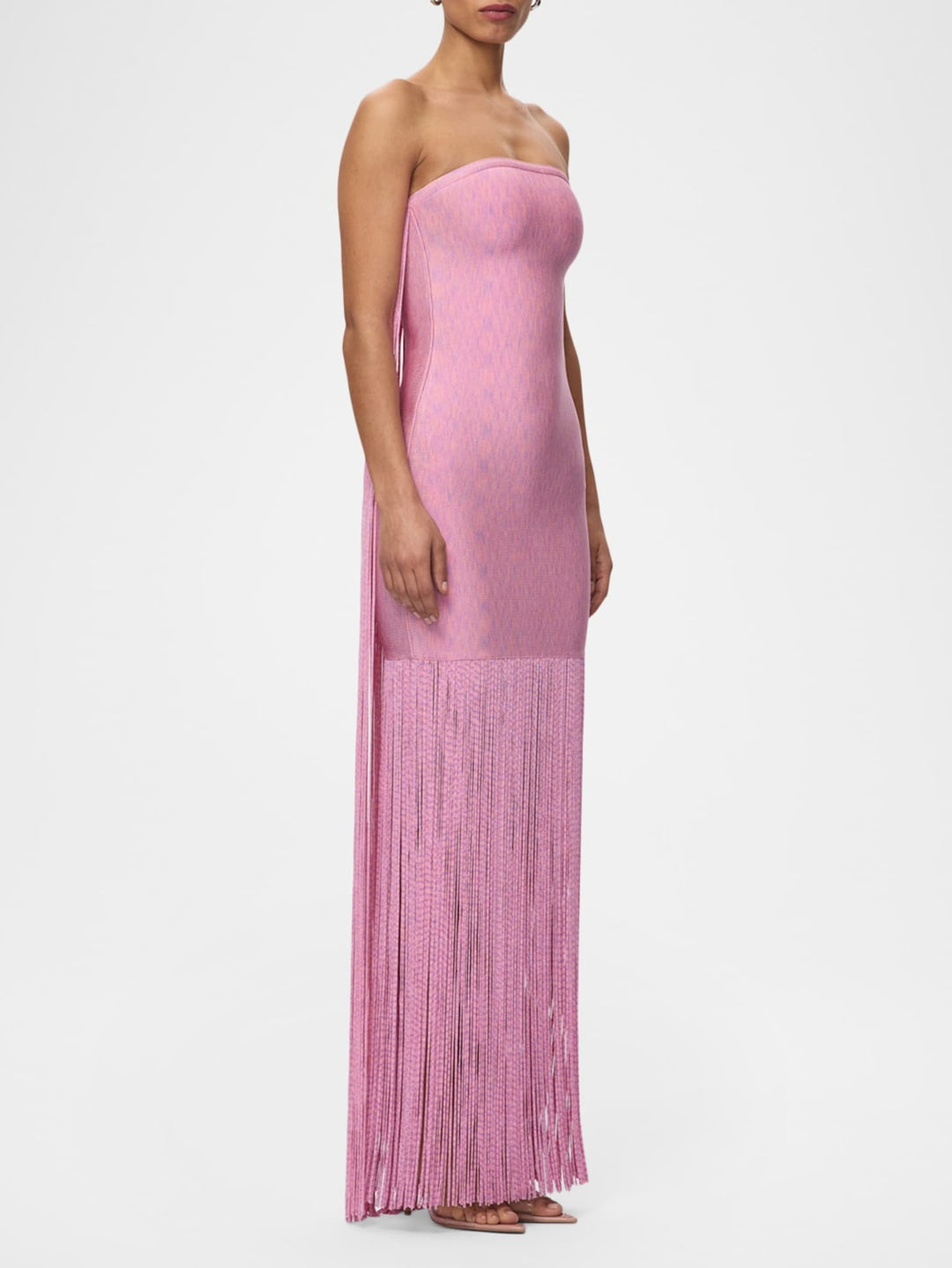 Strapless Fringe Maxi Dress
