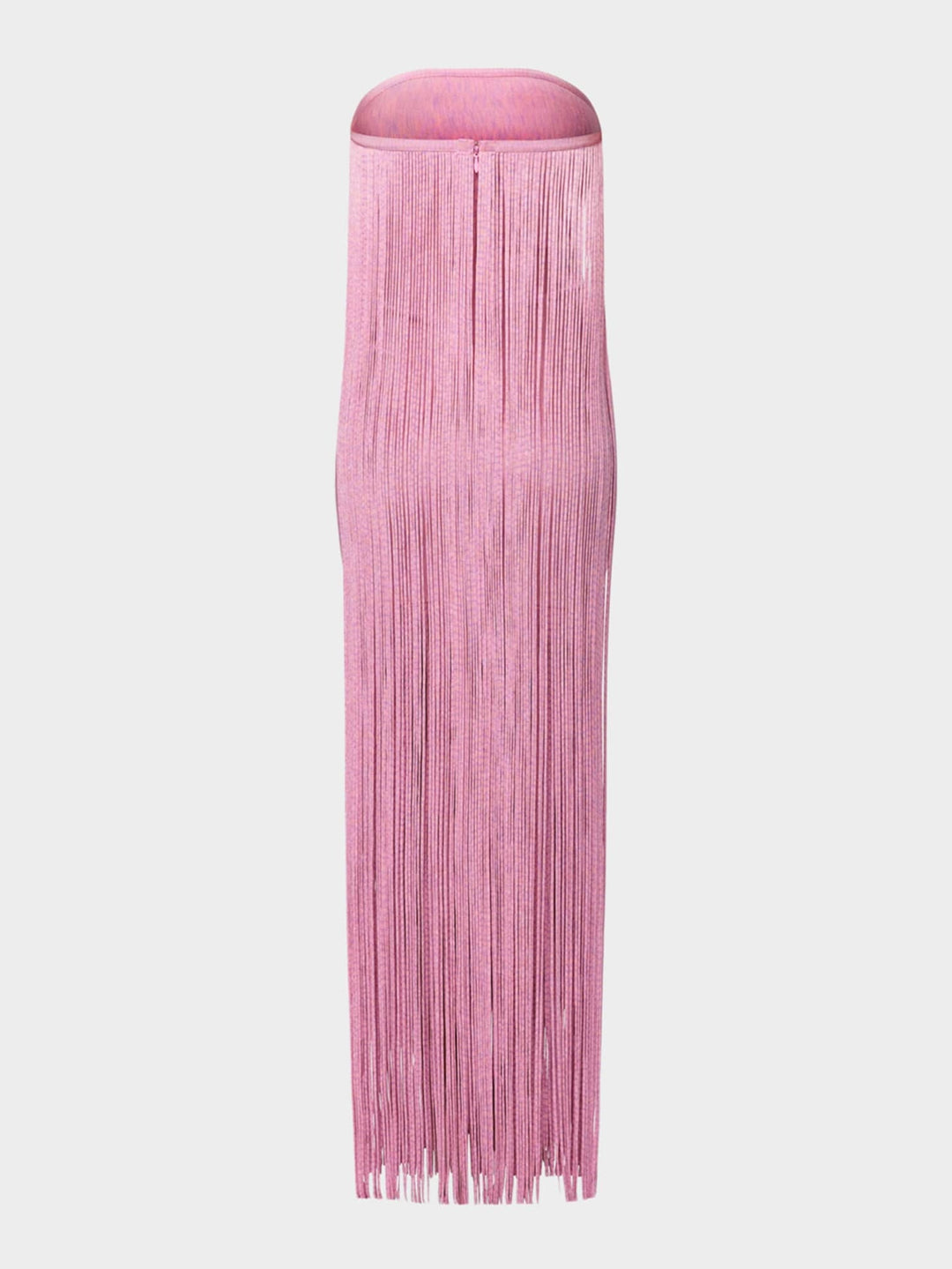 Strapless Fringe Maxi Dress