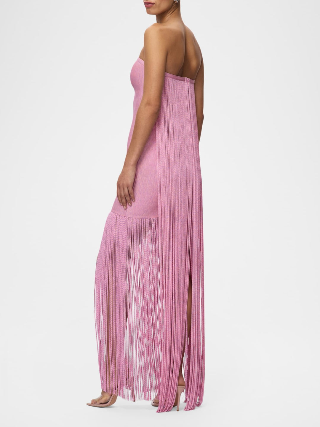 Strapless Fringe Maxi Dress
