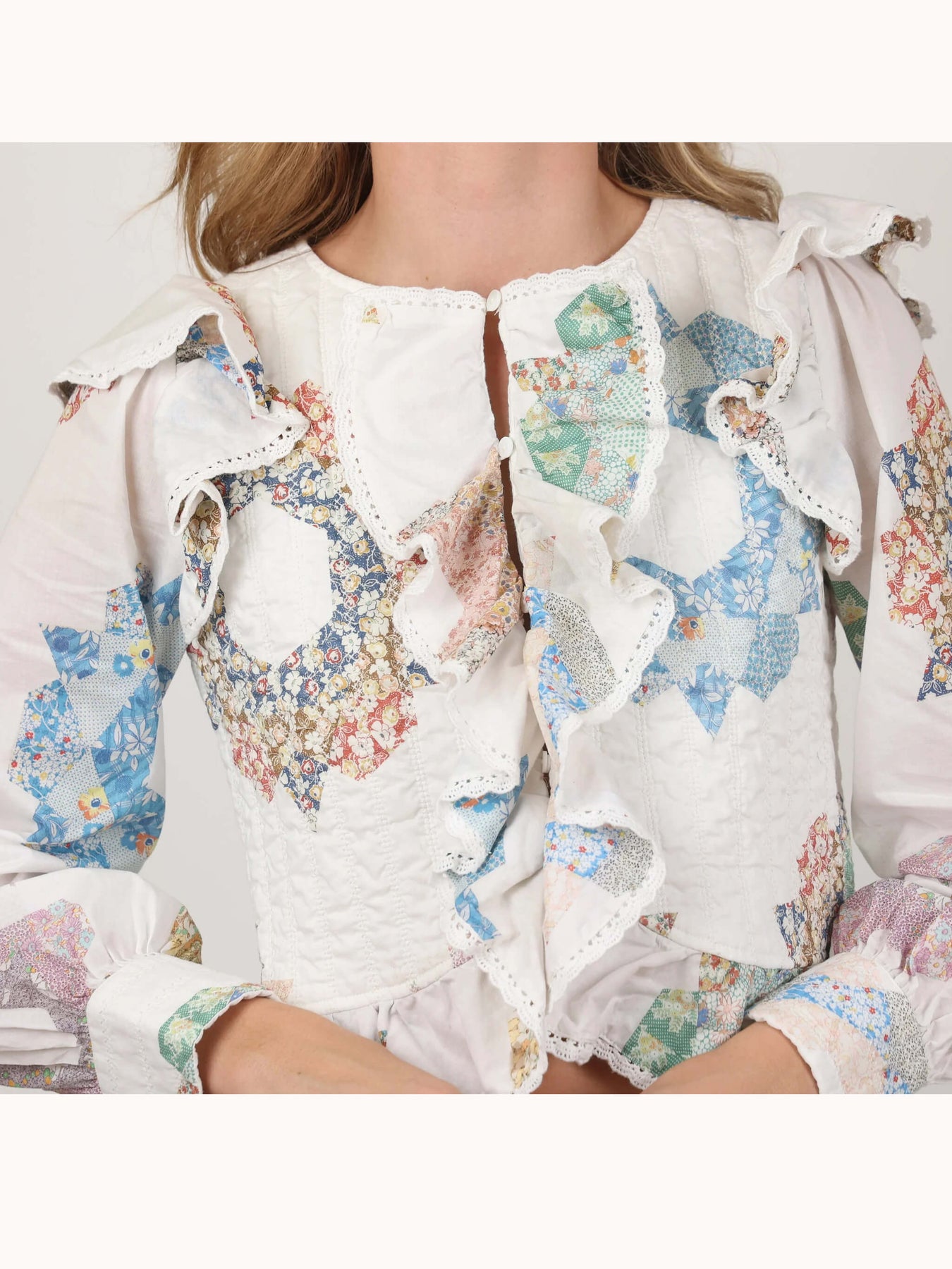 Gewatteerde lijfje tafellaken blouse