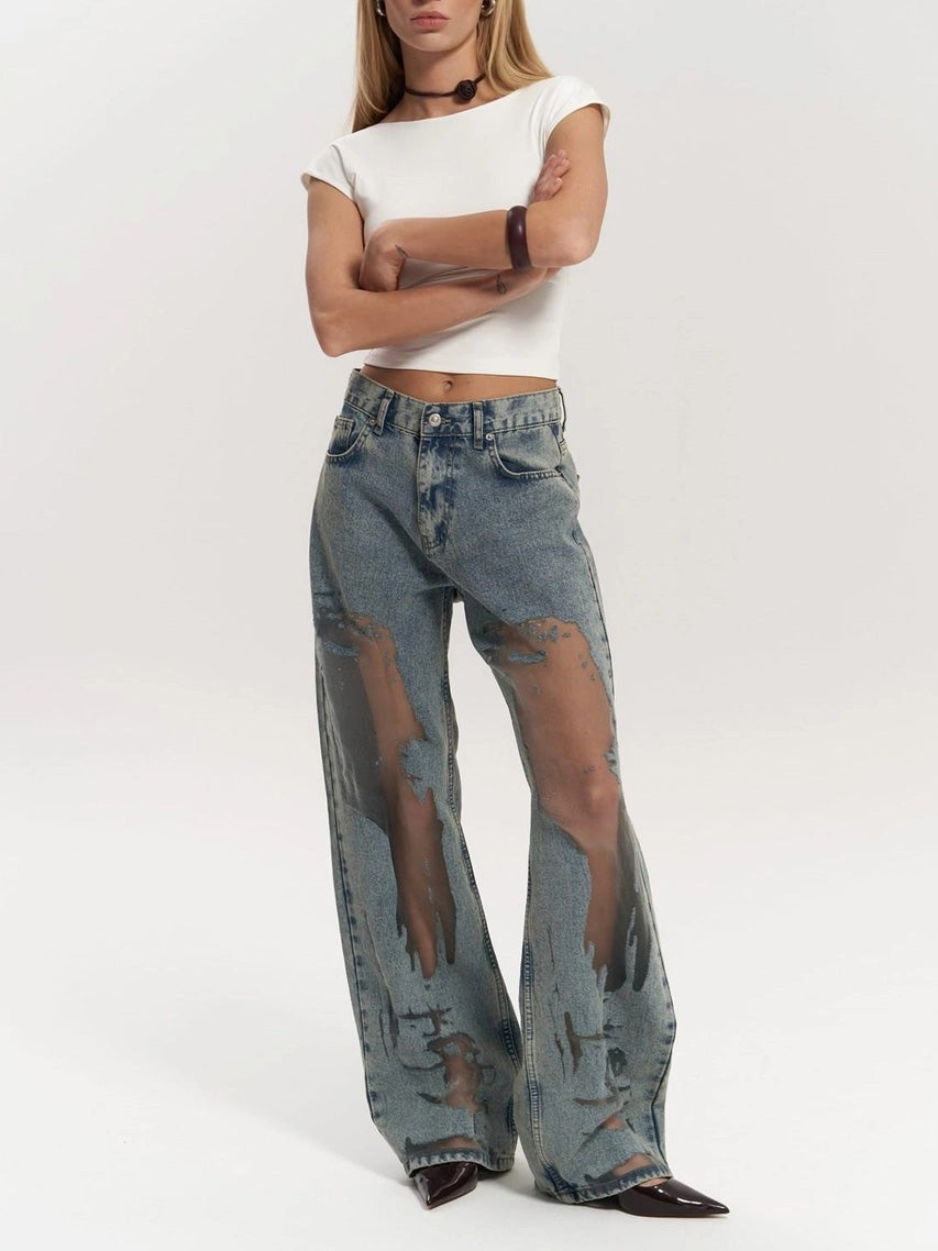 Trixie blå transparenta jeans