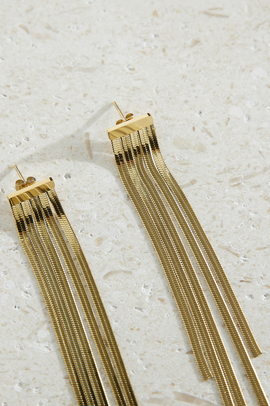 עגילי גלאם טיים בציפוי זהב 18 קראט זהב