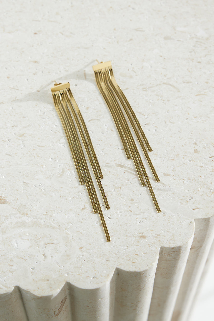 Pendientes Glam Time Bañados En Oro 18k Oro