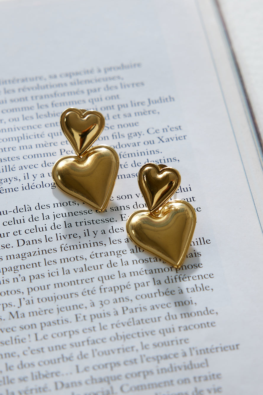 18 καράτια επιχρυσωμένα σκουλαρίκια αγάπης χρυσό