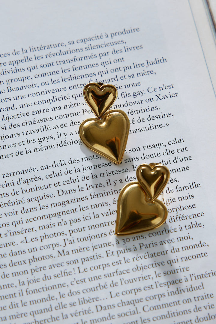 18k Gold Plated Coated Love Earrings Gold