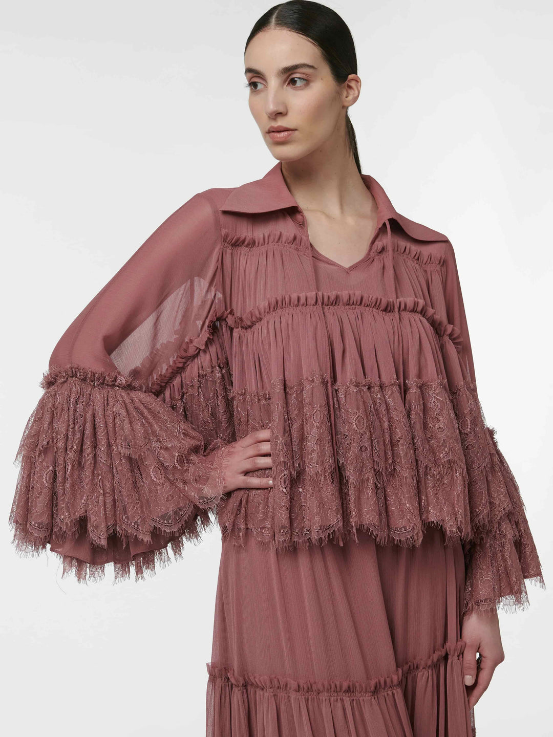 Dusty Rose Lace Two-Piece Set