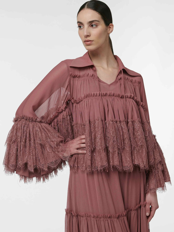 Dusty Rose Lace Two-Piece Set