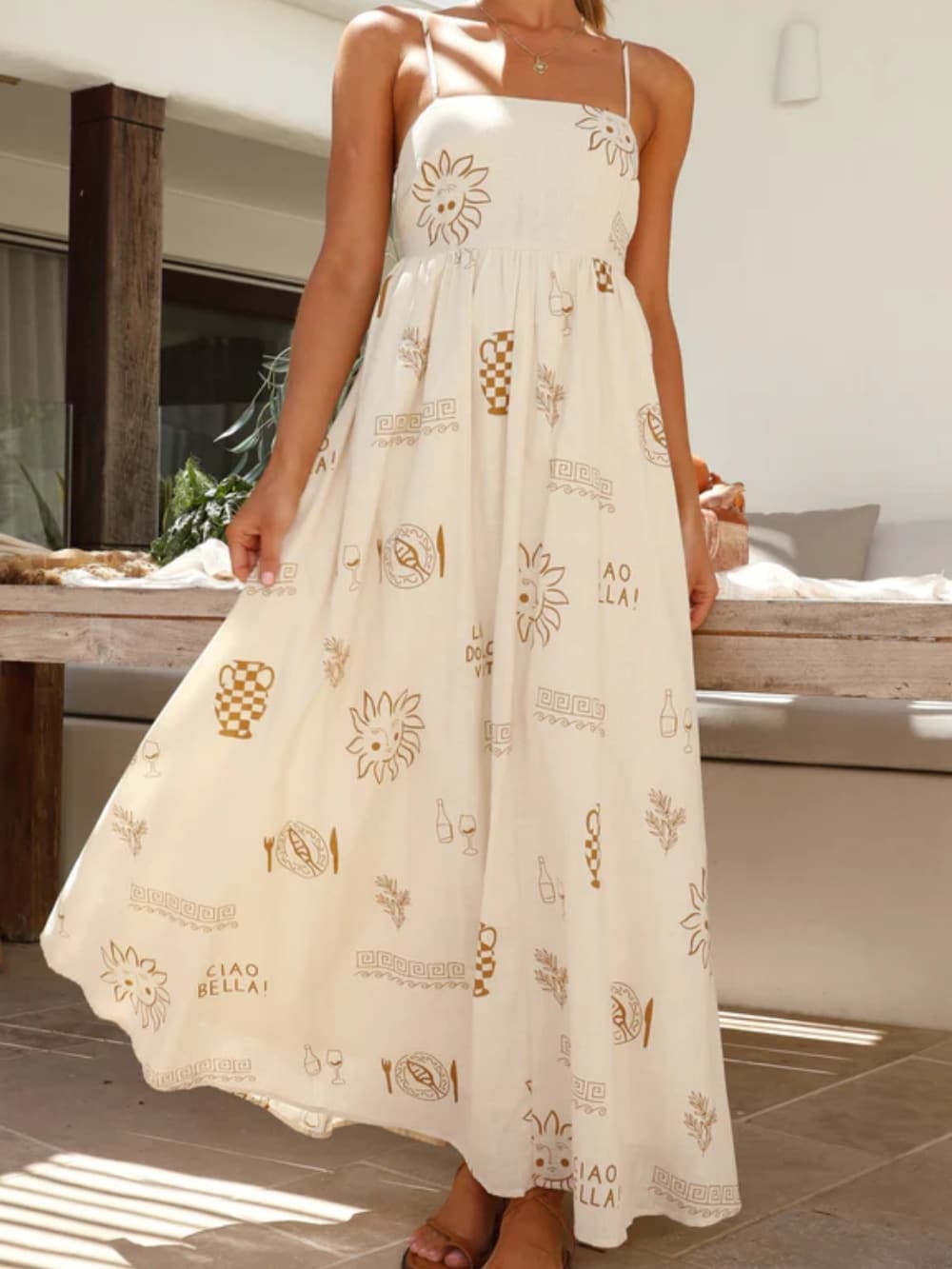 Robe longue Chill Vibes à bretelles fines et dos nu