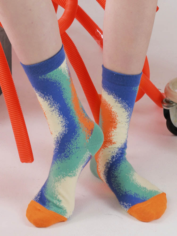 Makukulay na Gradient Theme Cotton Socks