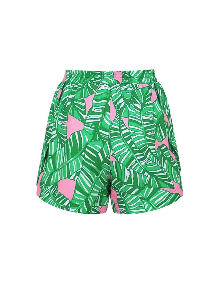 Groene bedrukte surfshorts set
