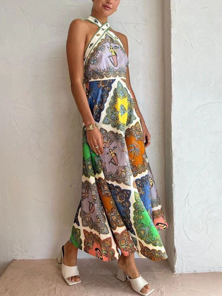 Φόρεμα Paisley Satin Floral Maxi
