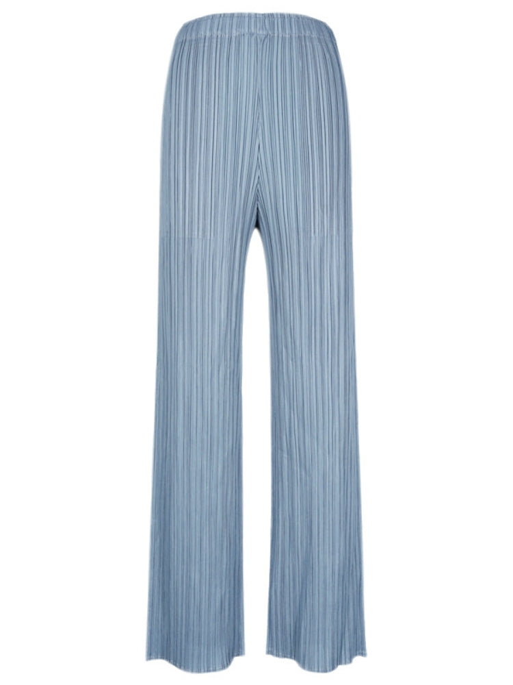 Pambabaeng Casual Wide-Leg Pleated Pants