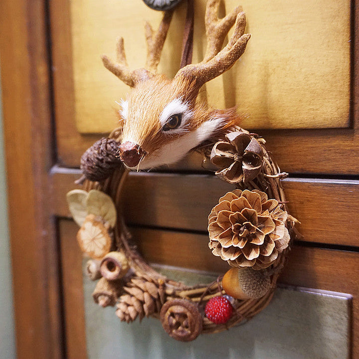 Christmas Deer Head Pinecones Hanging Dekorasyon