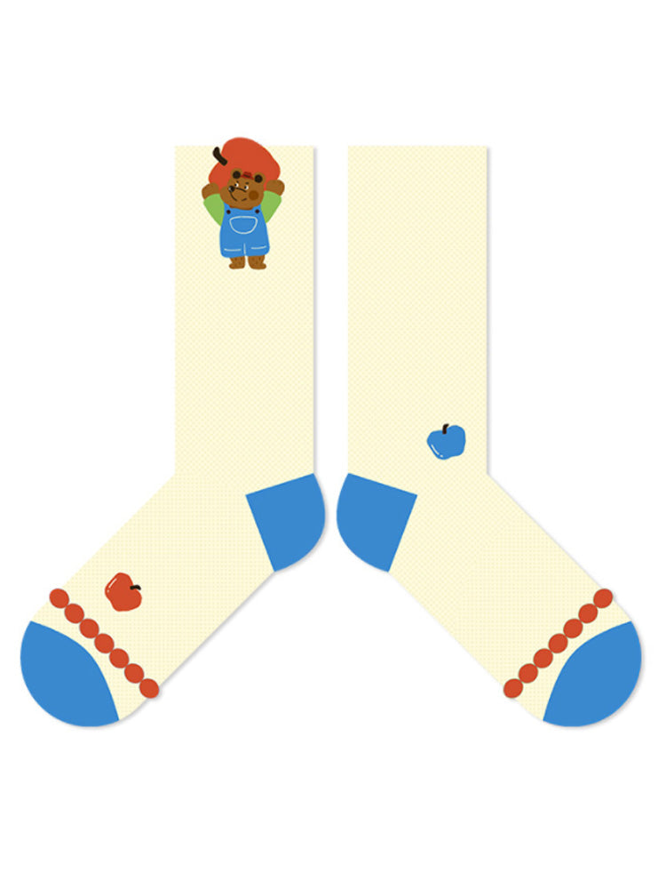 Cute Cartoon Bear Cotton Socks