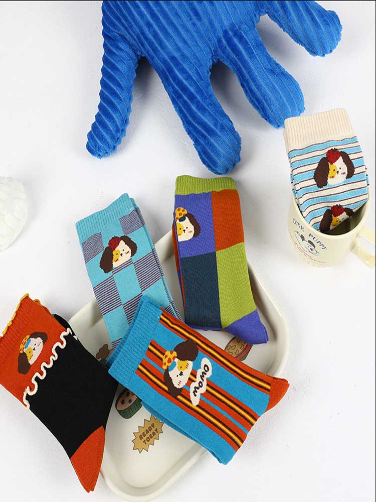Χαριτωμένες βαμβακερές κάλτσες σκυλιών κινουμένων σχεδίων
