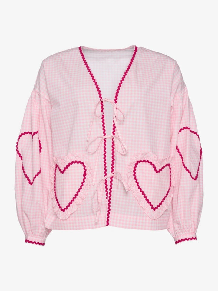 Μπλουζάκι από οργανικό βαμβάκι - Ροζ επιταγές