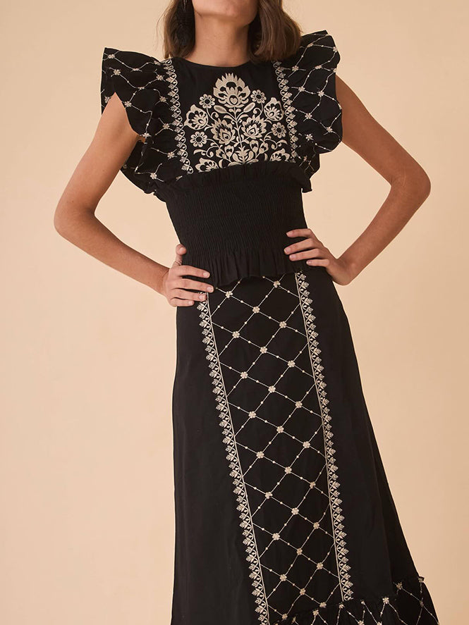 Costum negru elegant din două piese