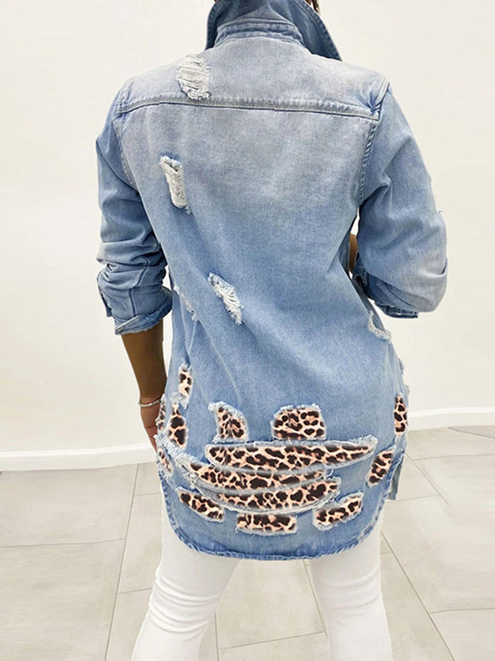 Giacca di jeans leopardata sexy