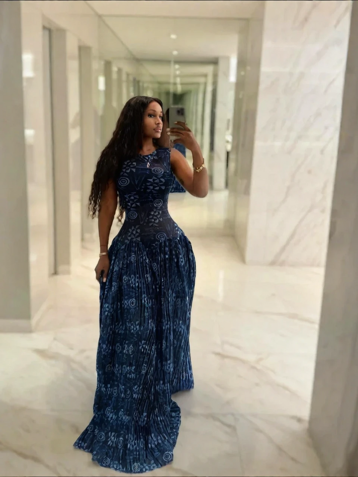 Adinkra Pleated Maxi Dress