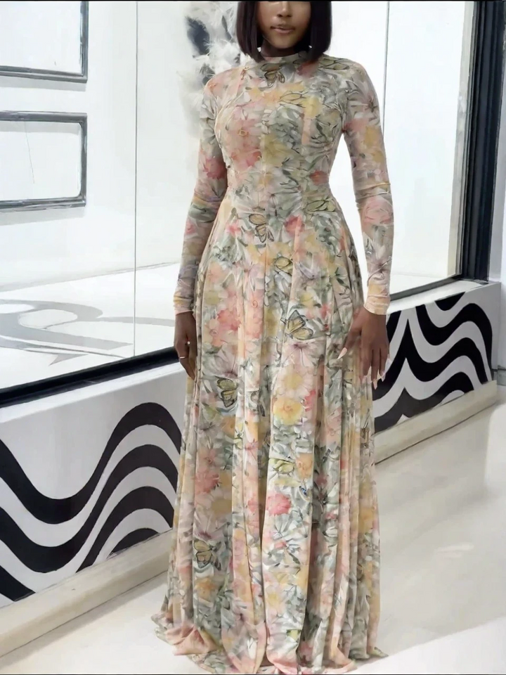 Verve Floral Butterfly Bloom Maxi Dress