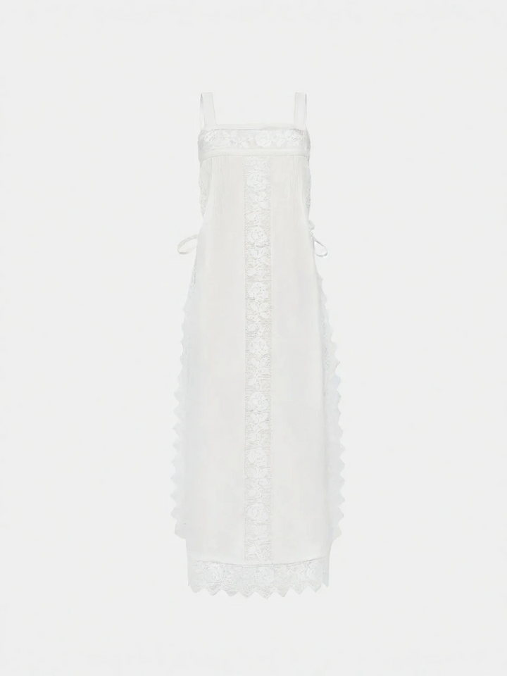 Den Blonde Linned Midi Kjole