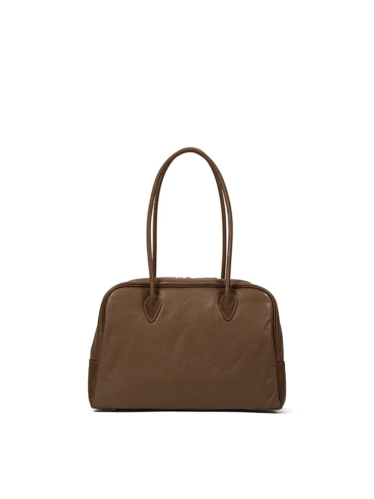 Groen gelooide leren broodtrommel tas