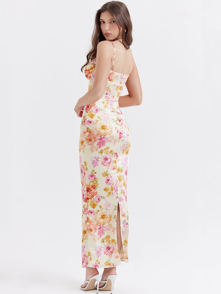 Floral Maxi Φόρεμα Ivory