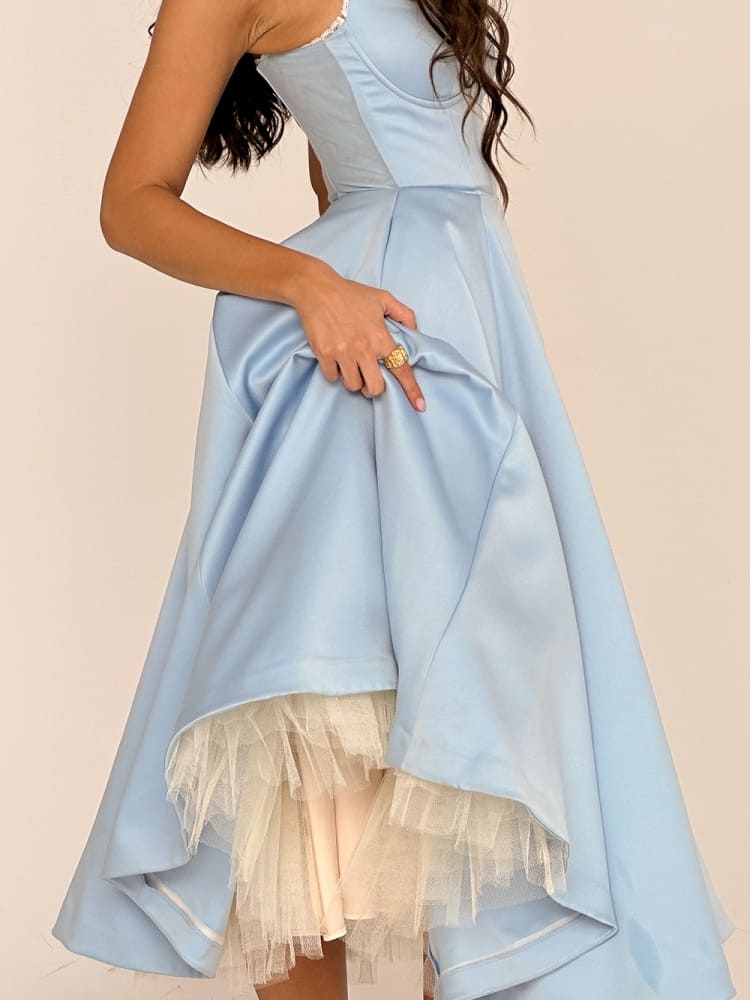 Cinderella Blue Tulle Midi Dress Boiilife Cinderella Blue Tulle Midi Dress Boiilife