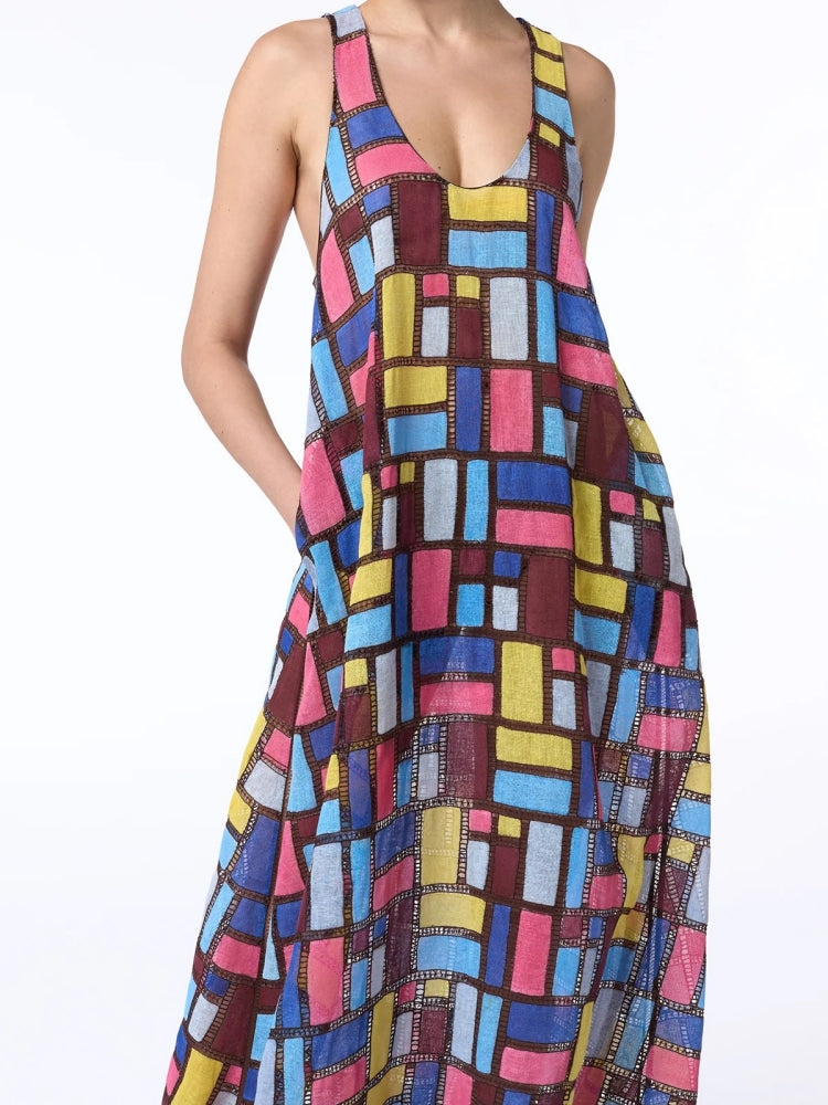 Patchwork na Burdang Maxi na Bestida