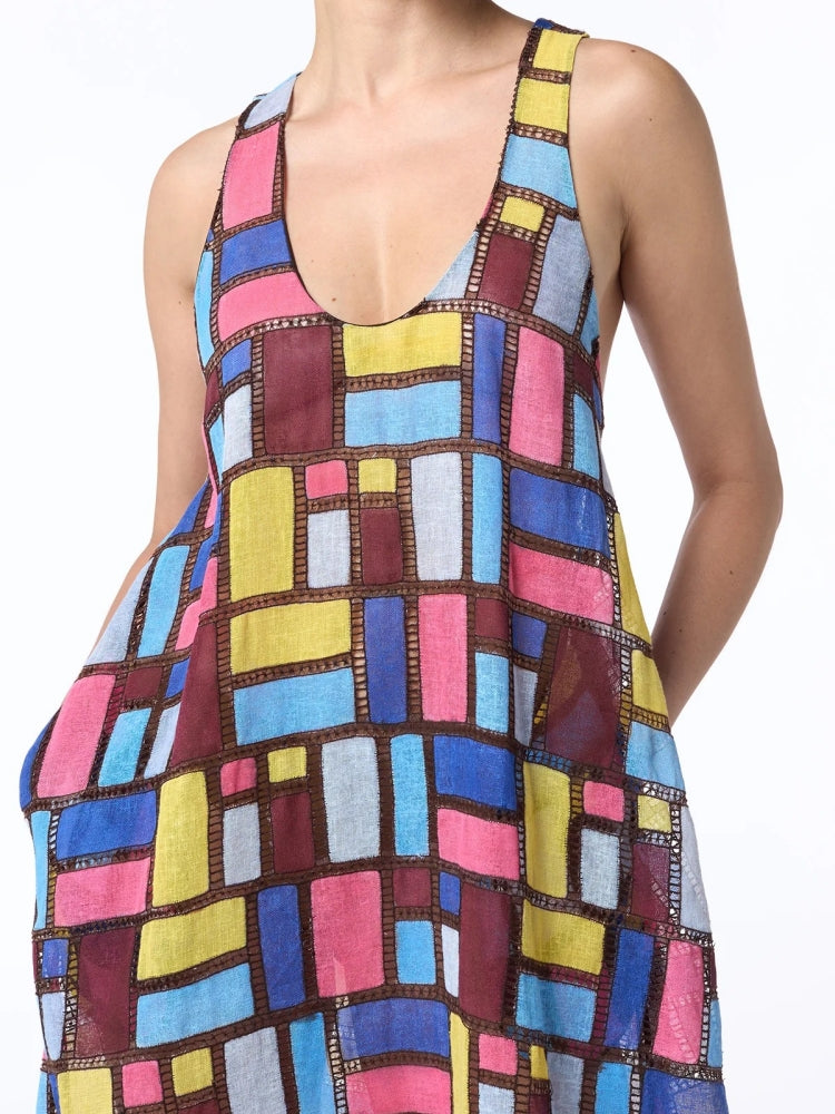 Patchwork na Burdang Maxi na Bestida