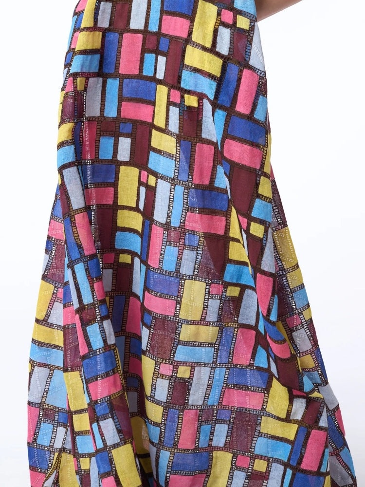 Patchwork na Burdang Maxi na Bestida