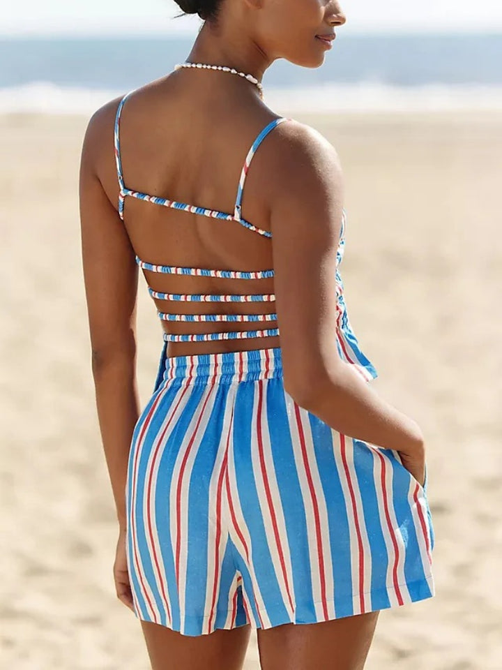 Pailletten-Shorts zum Unabhängigkeitstag, lockeres, lässiges Shorts-Set