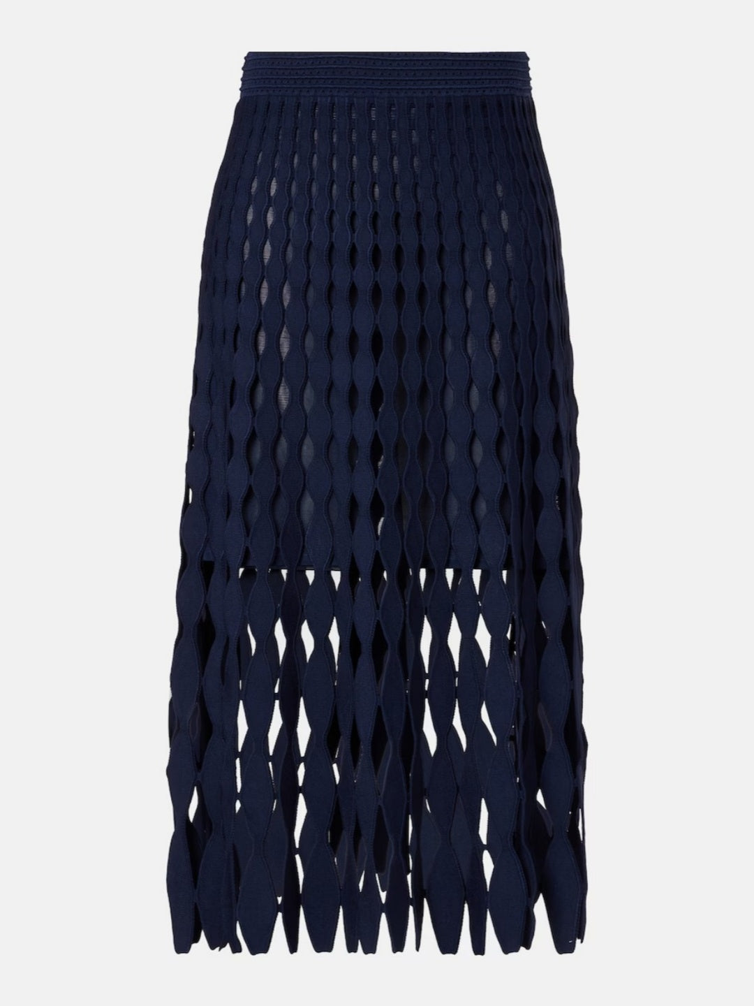 Navy Knit Sweater & Cutout Maxi Skirt Set