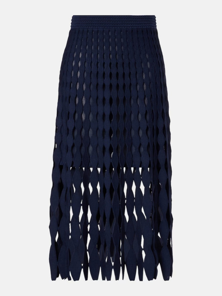 Navy Knit Sweater & Cutout Maxi Skirt Set