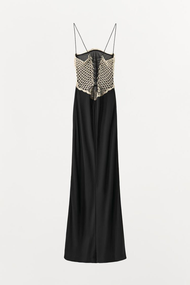 Crochet Combo Backless Cami Dress