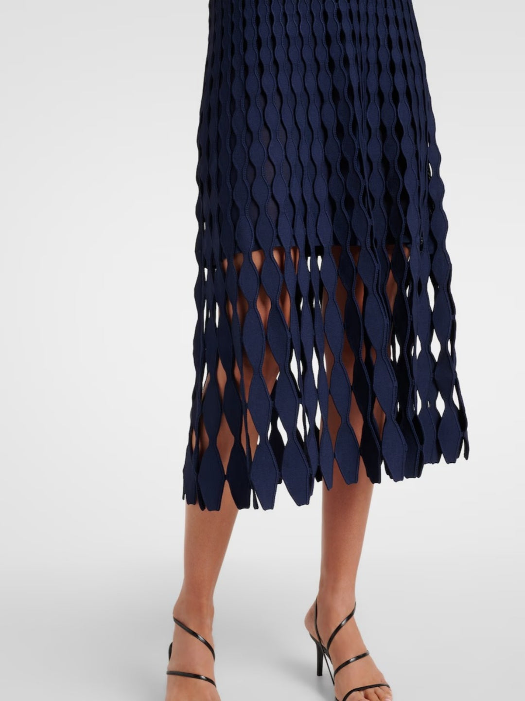 Navy Knit Sweater & Cutout Maxi Skirt Set