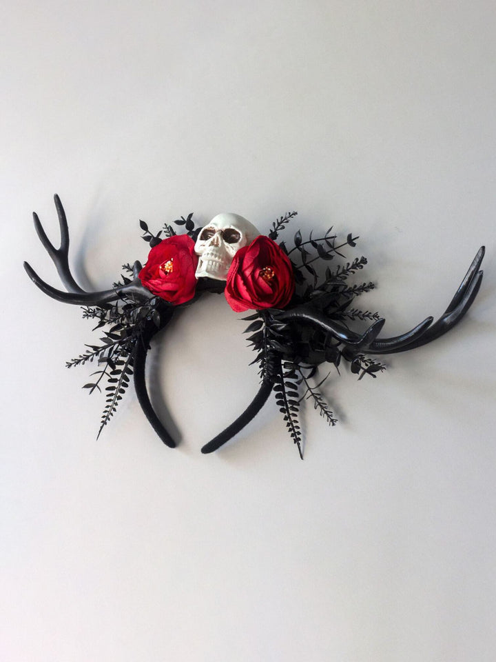 Diadema con astas de flores para Halloween