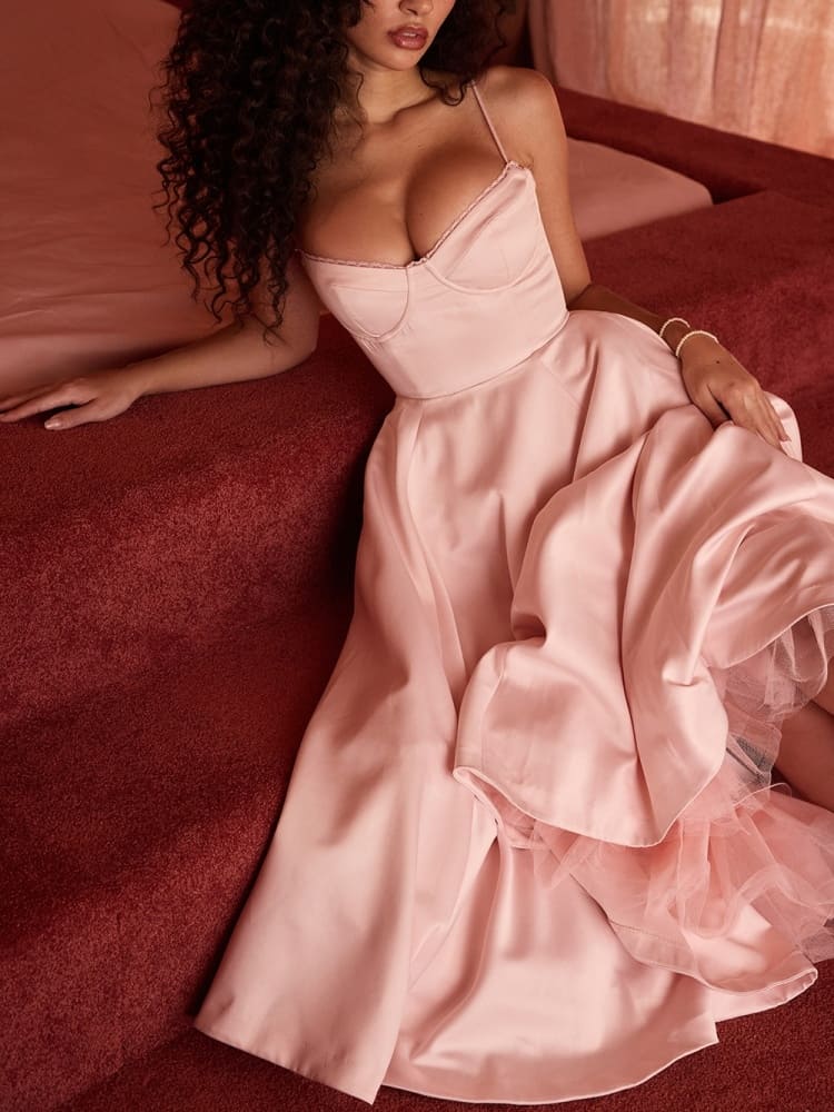ballerina pink midi dress Ballerina Daydream Midi Dress Fairy Tong