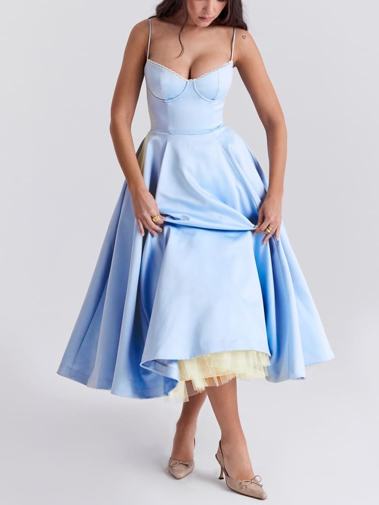 Cinderella blå midiklänning i tyll