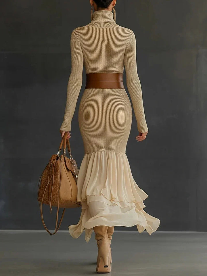 Elegant Turtleneck Knit Dress