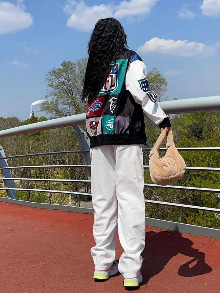 Chaqueta estilo gabardina de manga larga con bloques de color sueltos