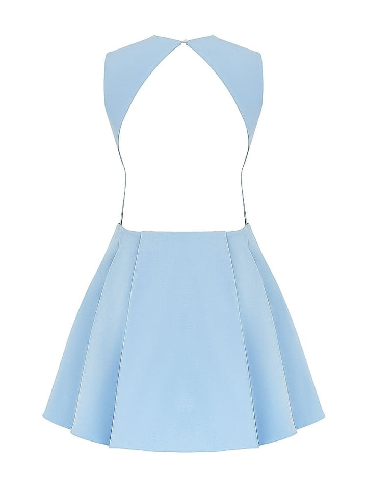 टस्कन ब्लू ट्विल मिनी ड्रेस