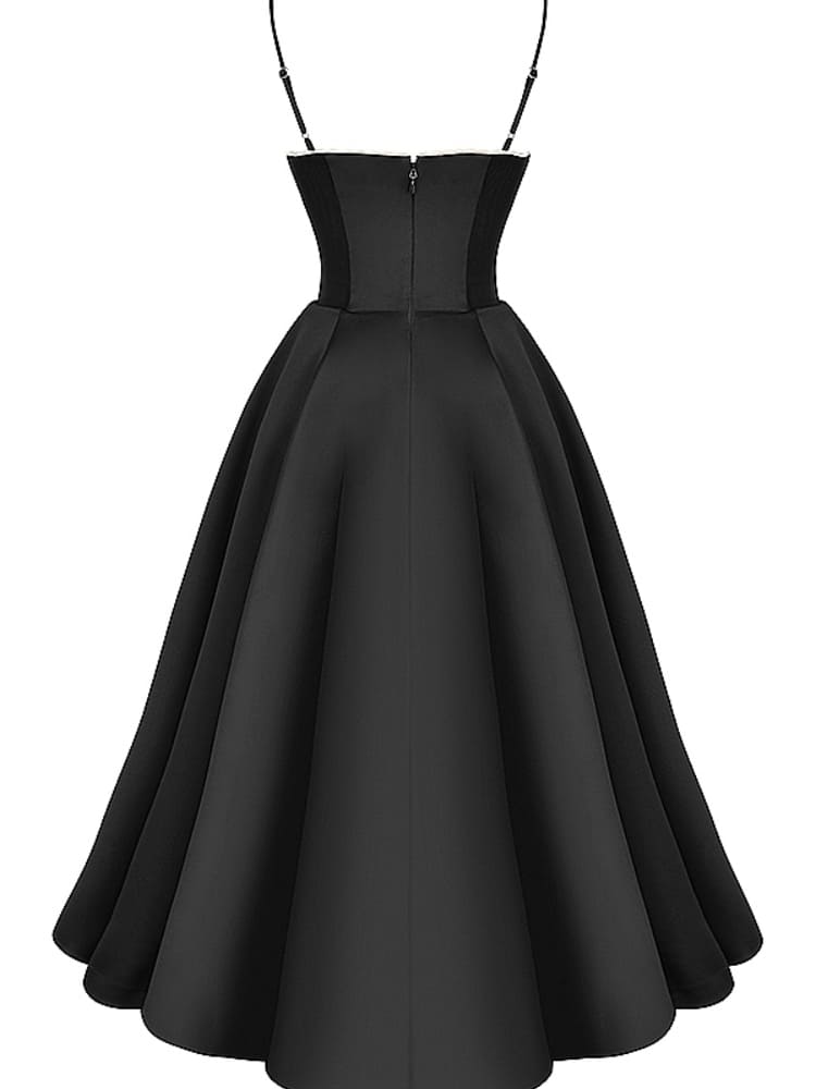 Zwarte Tule Midi-jurk