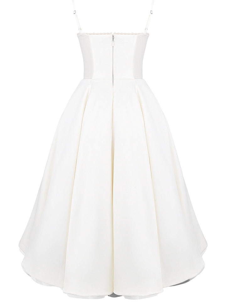 White Tulle Midi Dress