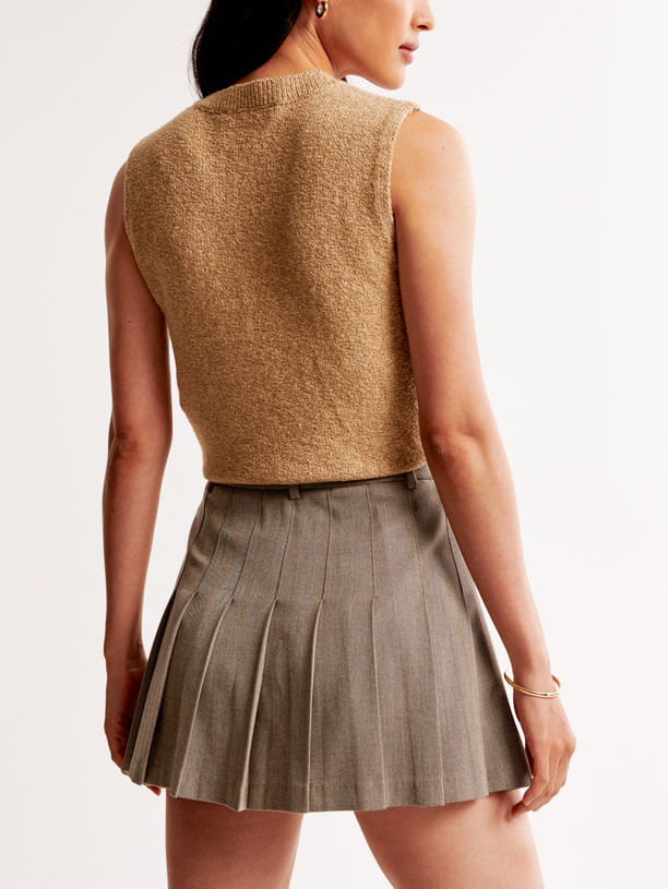 Madeline Crew Sweater Pleated Mini Skort Set