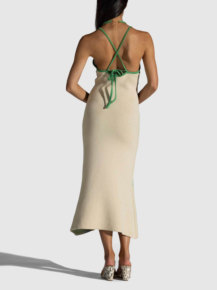 שמלת Midi סקסית ללא גב ללא גב